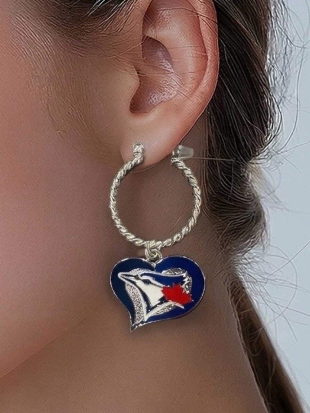 $10 Add-on | Blue Jays Hoop Earrings - Picture 3 of 12